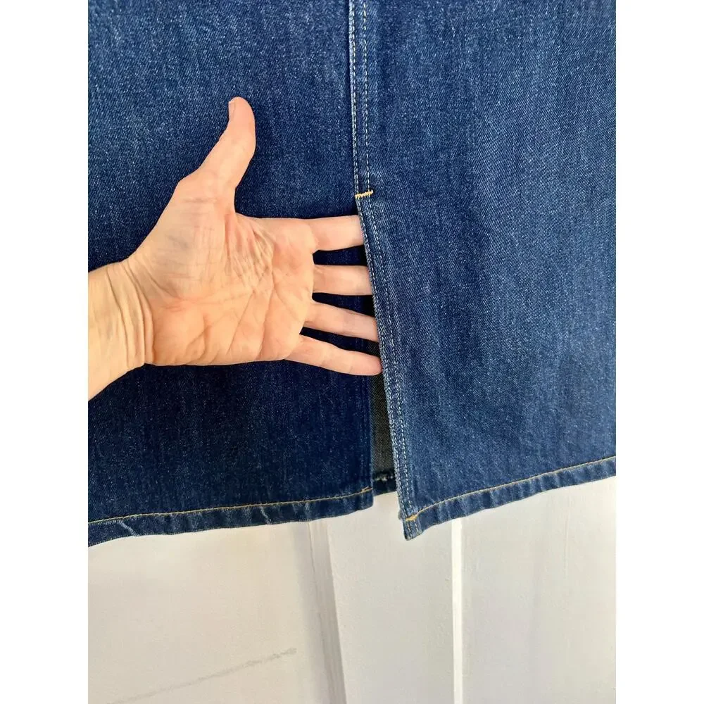 Vintage Indigo Denim Midi Skirt - Picture 2 of 7